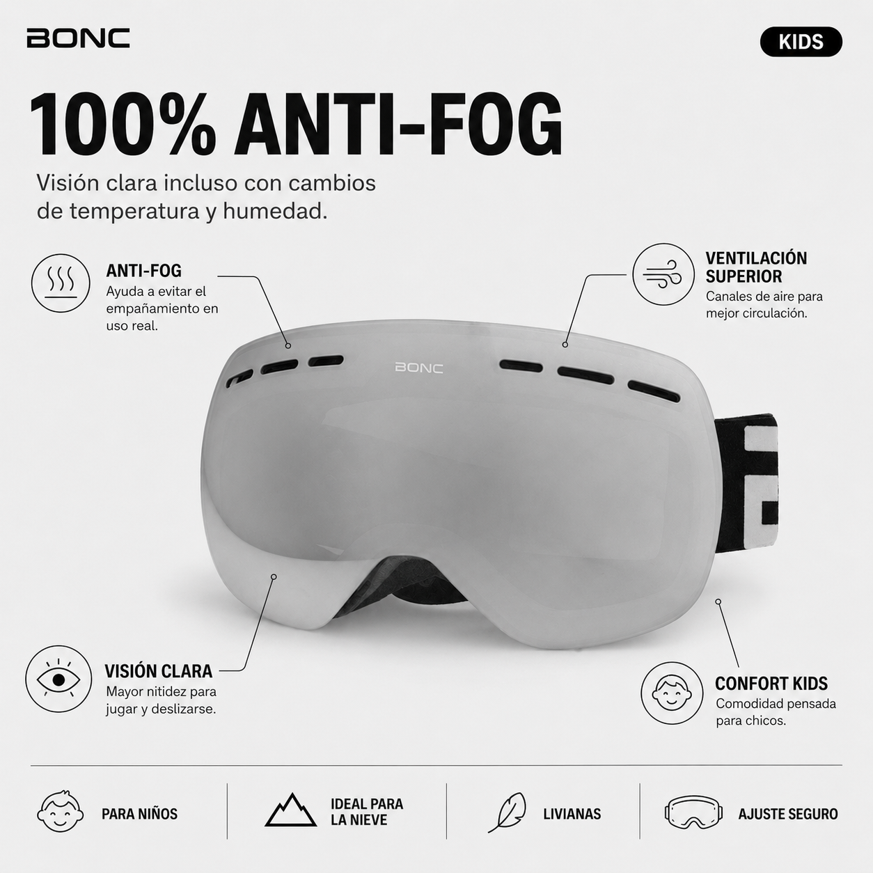 Anti-Fog antiparras kids BONC